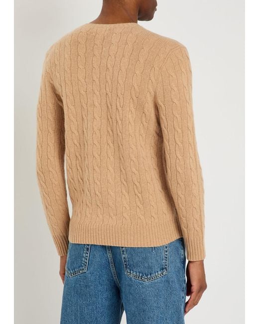 Polo Ralph Lauren Natural Logo Cable-Knit Wool And Cashmere-Blend Jumper for men