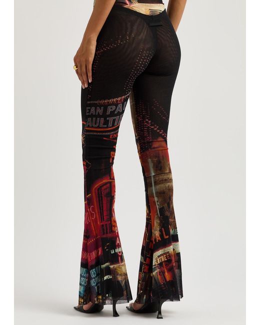 Jean Paul Gaultier Pigalle Printed Flared Tulle Leggings