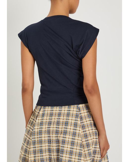 Vivienne Westwood Blue Hebo Asymmetric Cotton Top