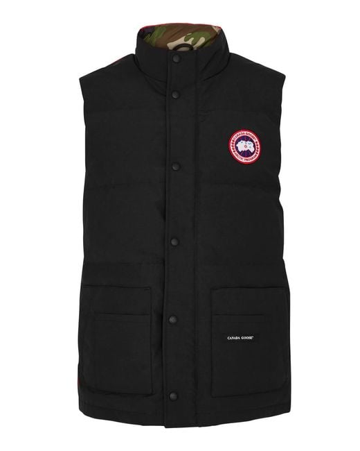 Canada Goose Black Freestyle Colour-blocked Quilted Artic-tech Gilet for men