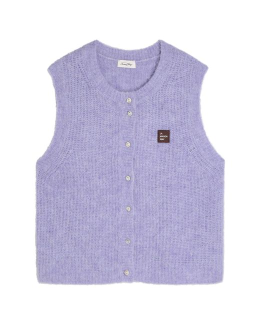 American Vintage Purple East Ribbed Brushed-Knit Vest