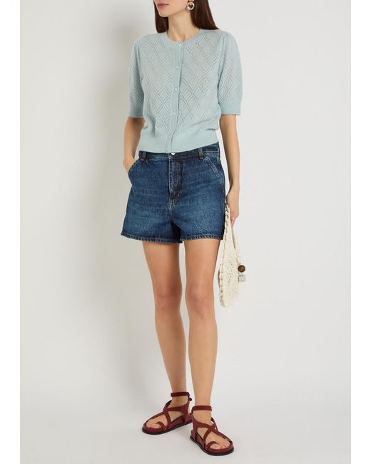 FRAME Blue The Dockside Denim Shorts