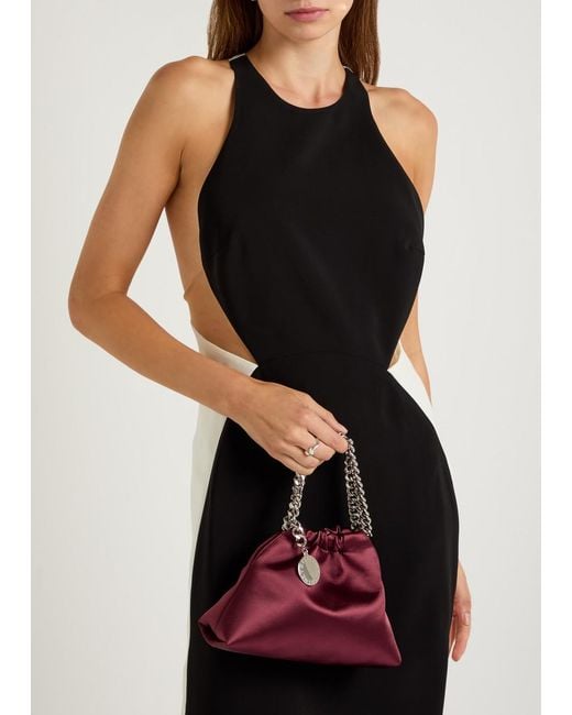 Stella McCartney Purple Falabella Drawstring Satin Cross-Body Bag