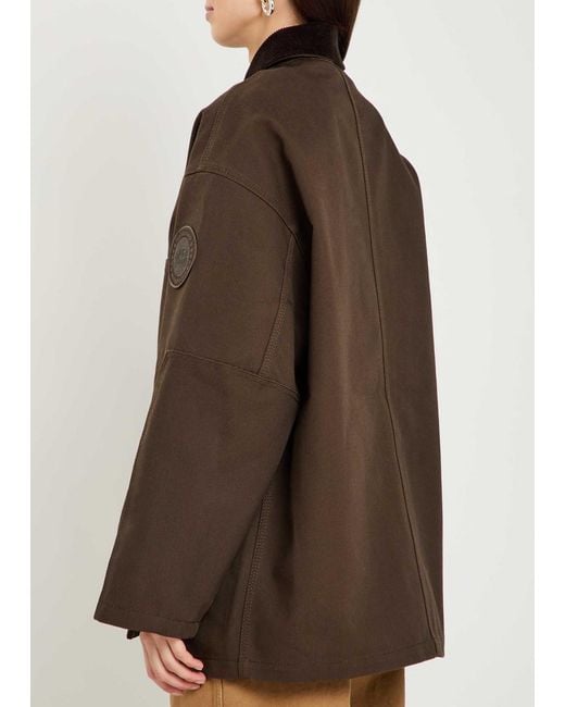 Canada Goose Brown Beaumont Corduroy-Collar Canvas Coat