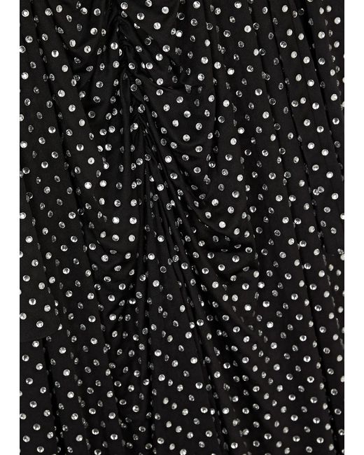 Veronica Beard Black Kiah Crystal-embellished Stretch-jersey Dress