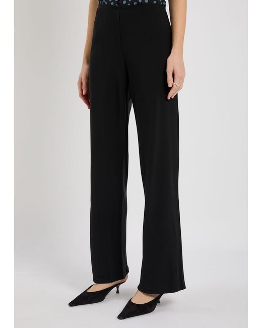 Reformation Black Gale Straight-Leg Crepe Trousers