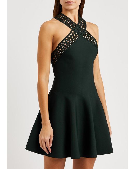 Alaïa Black Vienne Stretch-Knit Mini Dress