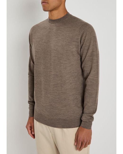 John Smedley Brown Textured Fine-Knit Wool Jumper for men
