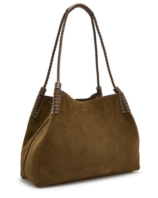 Etro Brown Libra Medium Leather And Suede Tote
