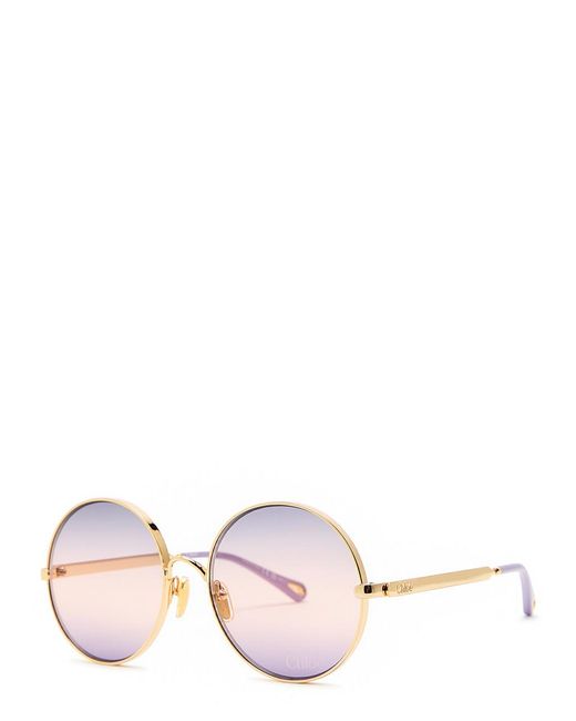 Chloé Pink Round-Frame Sunglasses