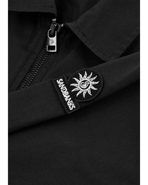 Sandbanks Black Stretch-Cotton Overshirt for men