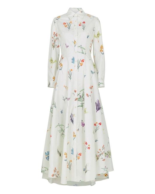 Evi Grintela White Juliette Floral-Print Cotton Maxi Dress