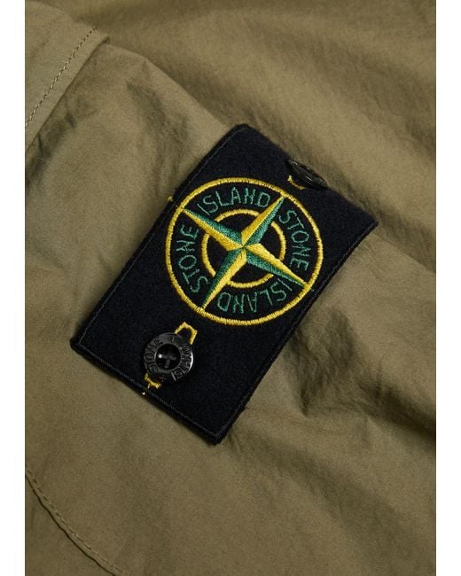 Stone Island Green Stretch-Cotton Cargo Trousers for men
