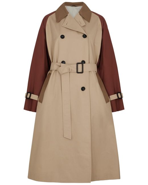 Weekend by Maxmara Natural Canasta Colour-blocked Cotton-blend Trench Coat
