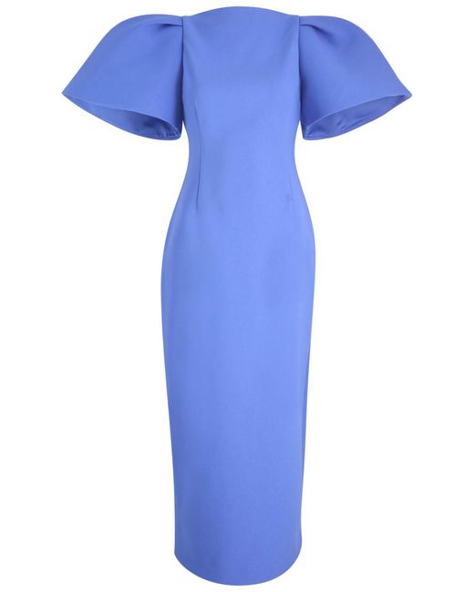 Solace London Blue Lora Crepe Midi Dress