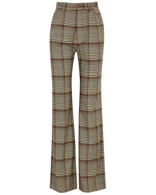 Vivienne Westwood Ray Checked Woven Trousers in Gray | Lyst