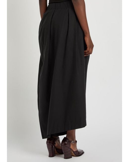 Issey Miyake Black Twisted Draped Cotton-Blend Trousers