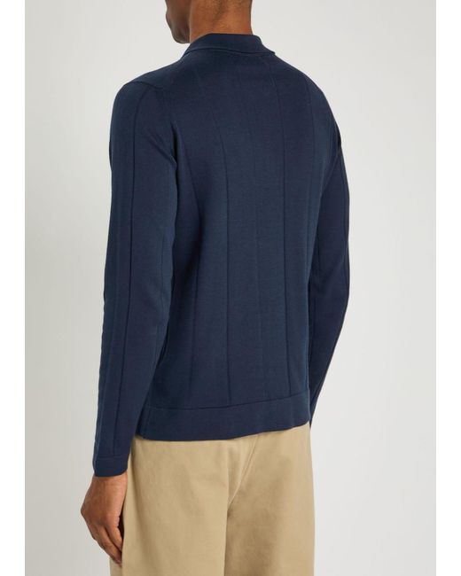 John Smedley Blue Floyd Cotton Cardigan for men