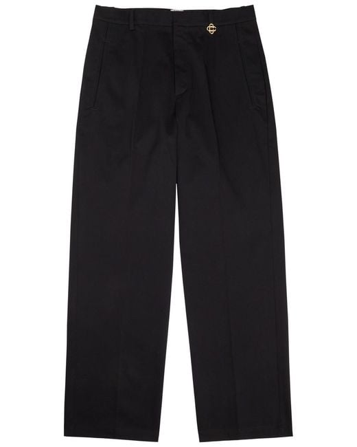 Casablanca Blue Straight-Leg Stretch-Cotton Trousers for men