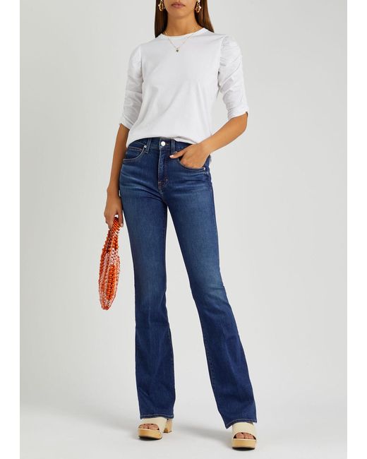 Veronica Beard Blue Beverly Flared-leg Jeans