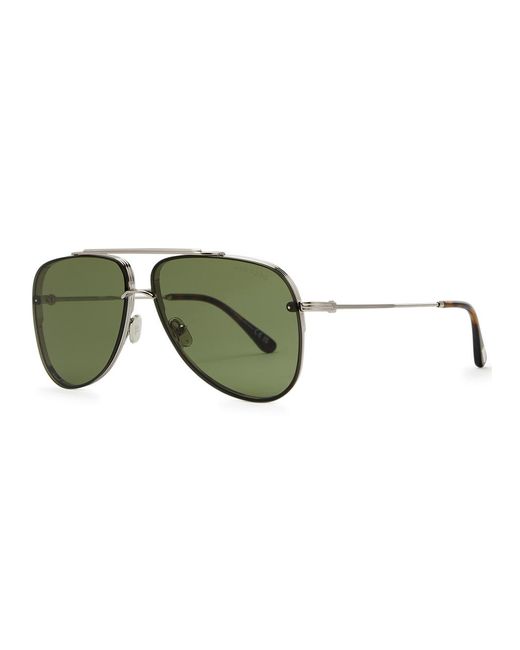 Tom Ford Green Leon Aviator-style Sunglasses for men