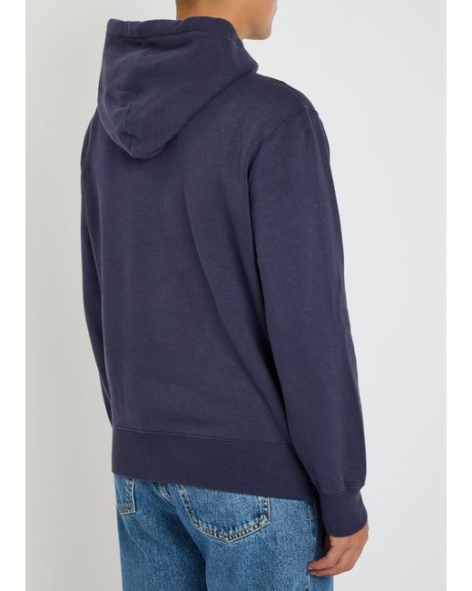 Polo Ralph Lauren Blue Hooded Cotton-Blend Sweatshirt for men