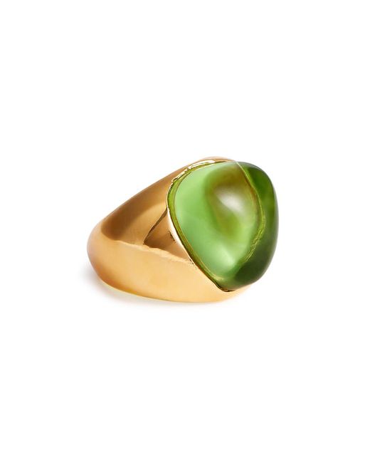 Kenneth Jay Lane Green Polished Crystal-embellished Ring