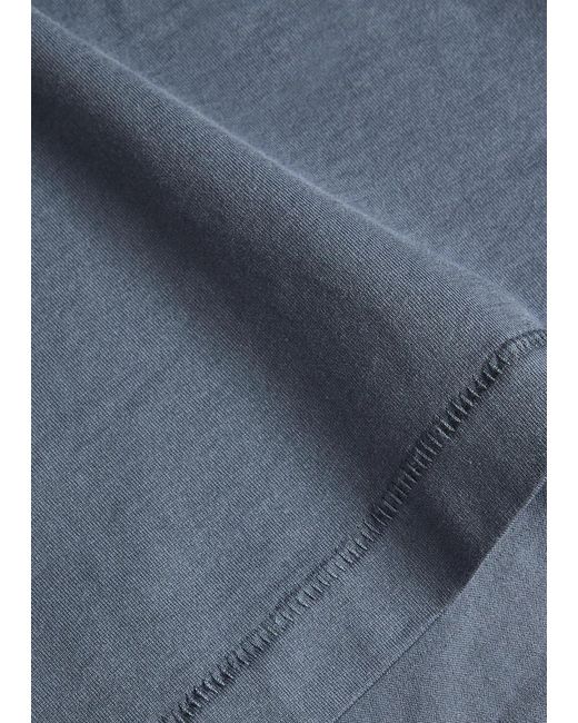 Officine Generale Blue Bara Cotton T-Shirt for men