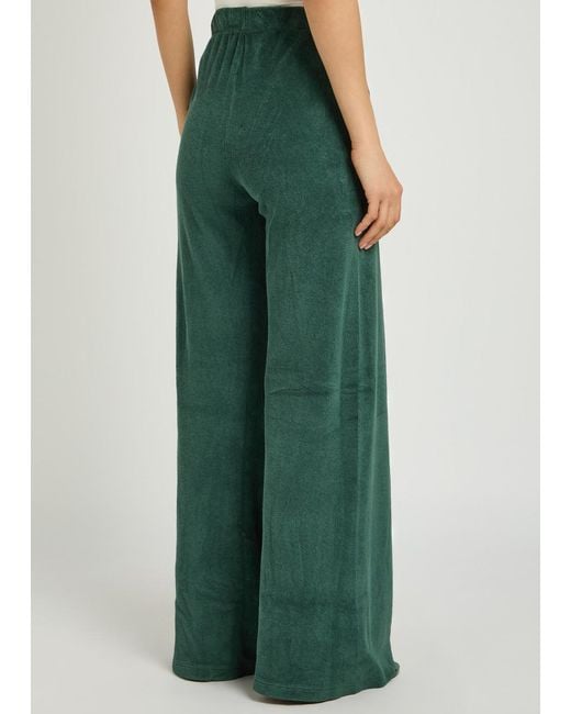 Suzie Kondi Green Zephyra Wide-Leg Terry Trousers