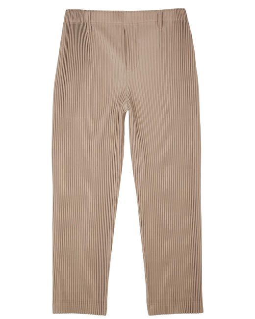 Homme Plissé Issey Miyake Natural Pleated Jersey Trousers for men