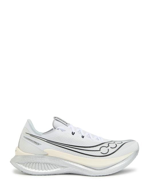Saucony White Endorphin Pro 5 Panelled Mesh Sneakers for men