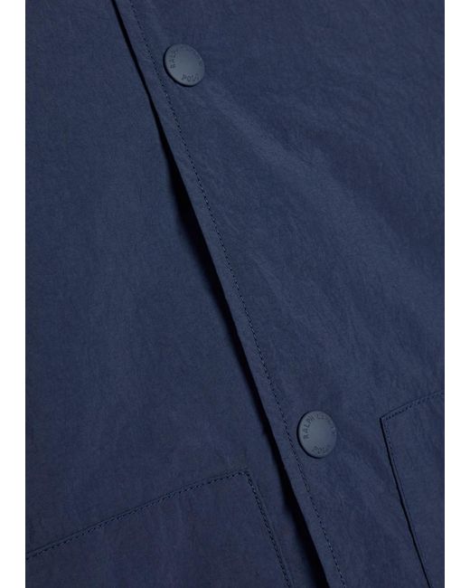 Polo Ralph Lauren Blue Logo-Embroidered Crinkled Shell Windbreaker Jacket for men
