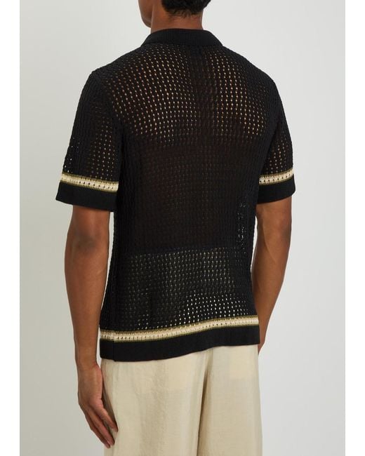 CHE Black Benicio Crot-Knit Shirt for men