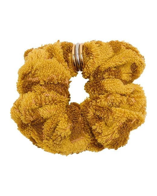 Chloé Yellow Floral-Jacquard Terry Scrunchie