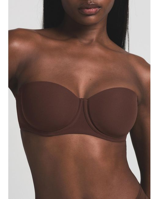 Skims Brown Strapless Bra