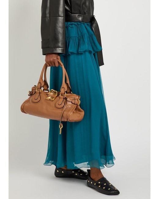 Chloé Brown Paddington Medium Grained Leather Shoulder Bag