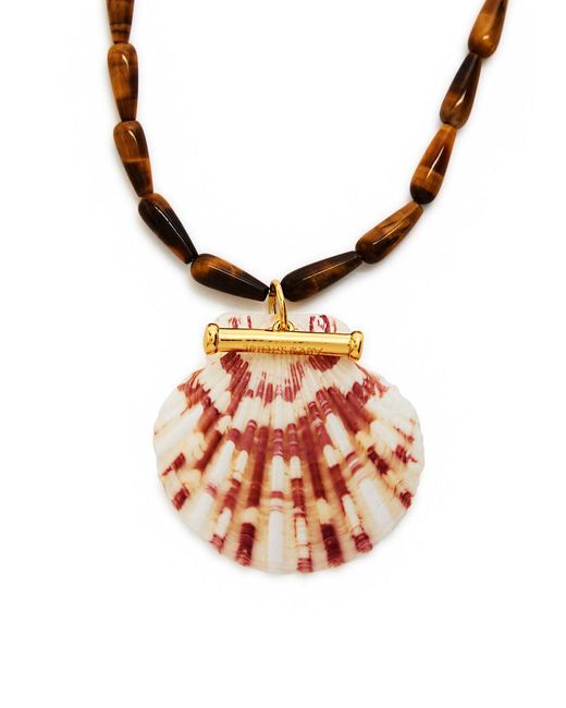 Timeless Pearly White Ginevra Shell Beaded Necklace
