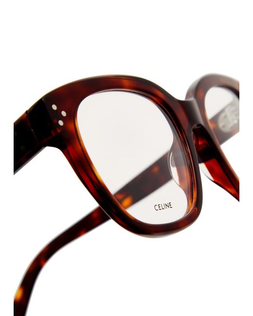 Céline Brown Square-Frame Optical Glasses, Glasses, , Can Be Fitted With Prescription Lenses, Designer-Engraved Arm