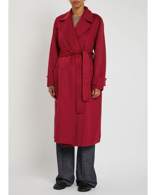 Joseph Red Arline Wool And Cashmere-Blend Trench Coat