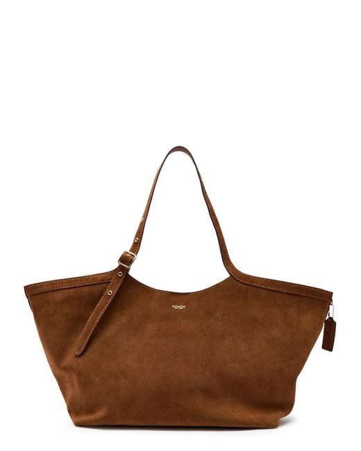 COACH Brown Gramercy Suede Tote