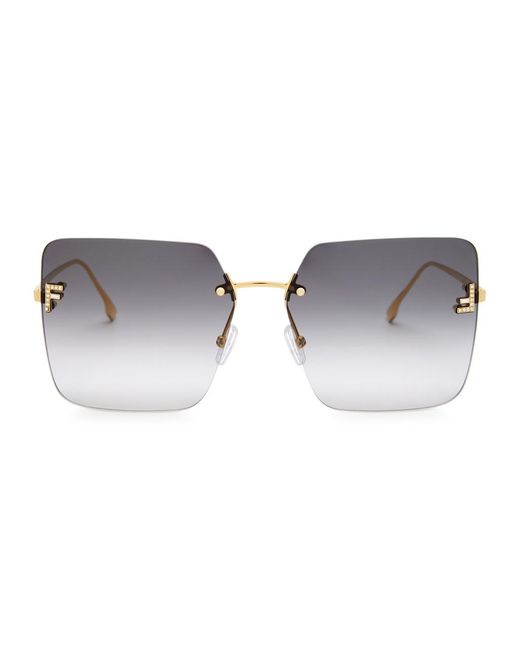 Fendi Metallic First Rimless Square-frame Sunglasses