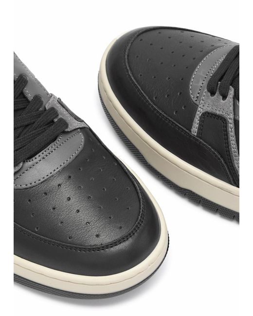 Collegium Black Pillar Alpha Panelled Leather Sneakers for men