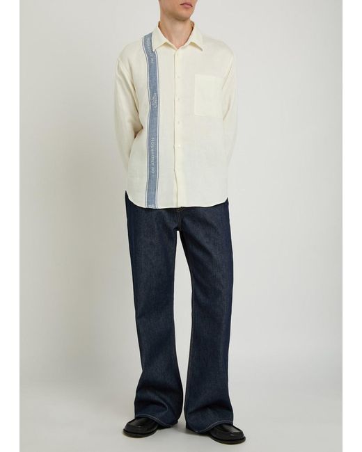 J.W. Anderson White Logo Linen Shirt for men