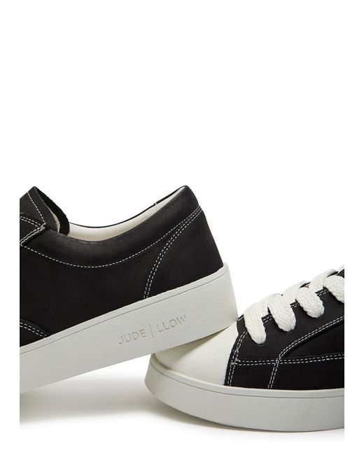 Jude Llow Black Nico Panelled Nubuck Leather Sneakers for men