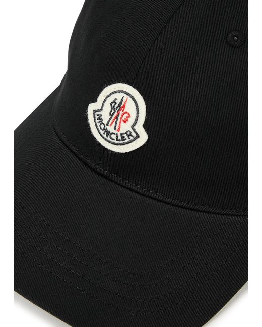 Moncler Black Logo Cotton-twill Cap for men
