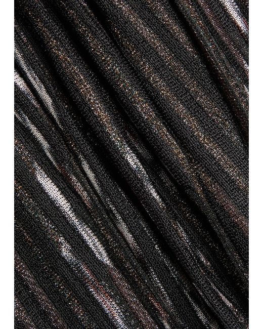 Missoni Black Patterned-Jacquard Metallic-Knit Midi Dress