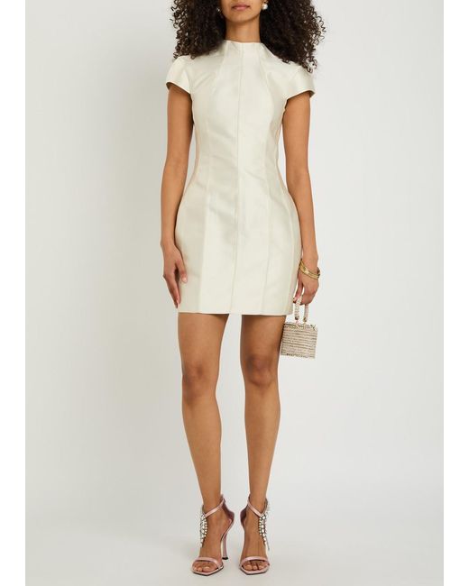 De La Vali Natural Zena Darted Crepe Mini Dress