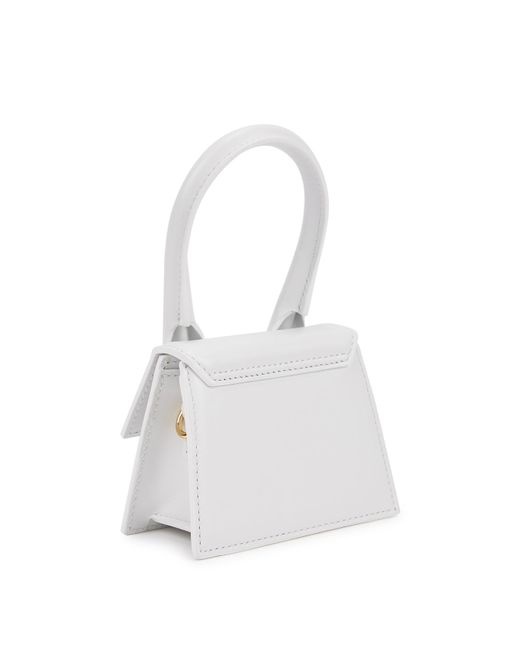 Jacquemus White Le Chiquito Leather Top Handle Bag, Top Handle Bag