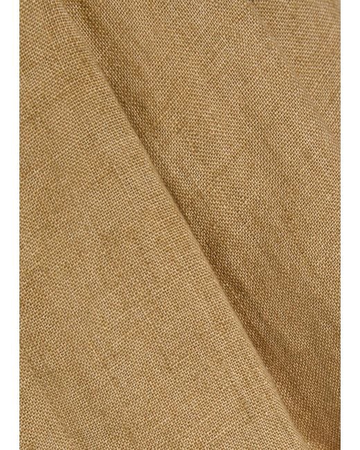 Polo Ralph Lauren Natural Pleated Linen Shorts