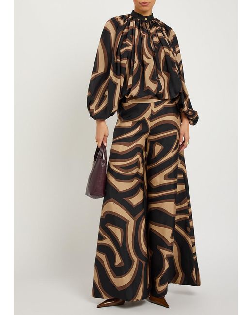 Emilio Pucci Brown Printed Silk Blouse